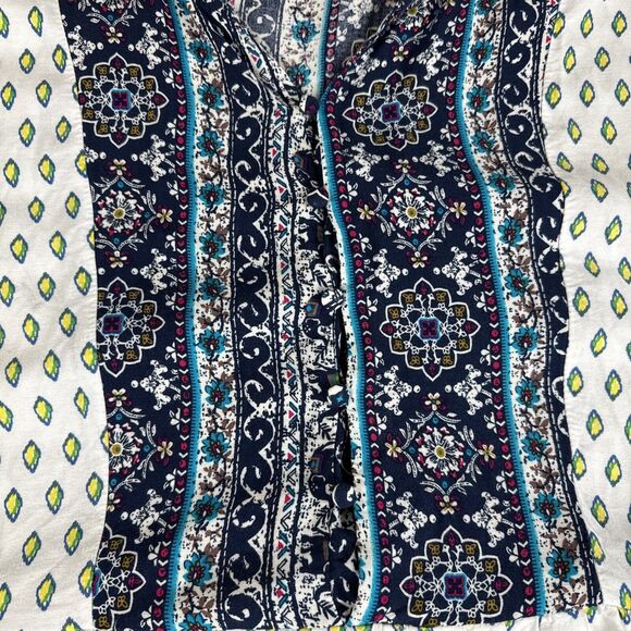 Reborn J Boho Dress Womens 1X Colorful Pattern Button Front Flowy Elephant(1003) - Picture 4 of 15